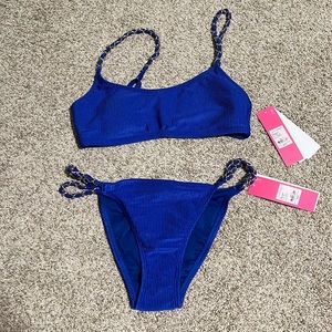 Lilly Pulitzer blue chain ribbed bikini